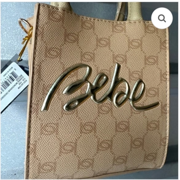 bebe Handbags - Bebe Gianna Monogram Crossbody Beige NWT